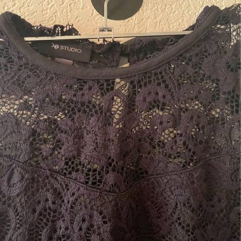 AB Studio Womens  black lace tank top size Large