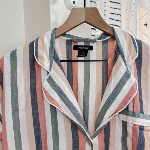 Madewell Blue And Pink Striped Pajama Shirt