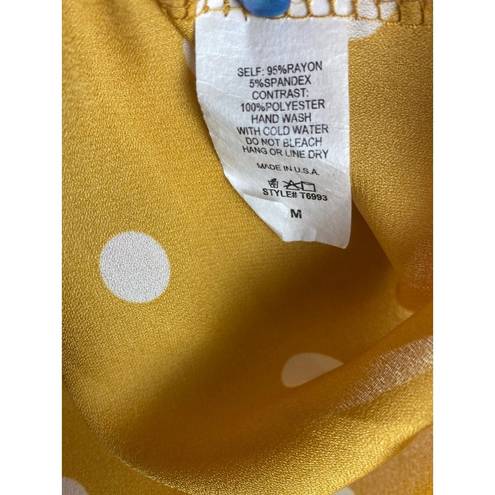 Acting Pro 3 for $15  Mustard Yellow White Polka Dot Sheer Shirt Size Medium