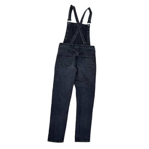 Brandy Melville  Uma Slim Fit Cross Strap Overalls Washed Denim Black Size M