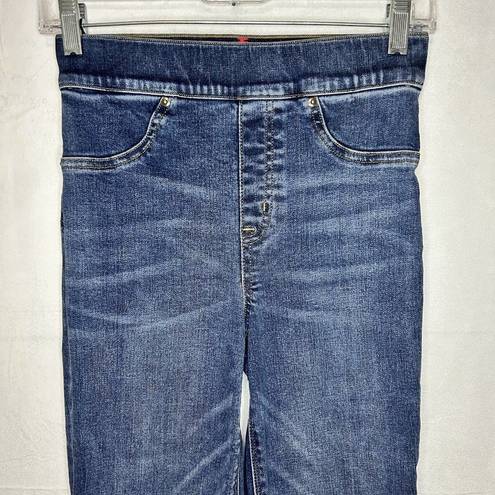 Spanx  Cropped Flare Denim Jeans Raw Edge Hem Rise Sz XS (25x26) 20231R