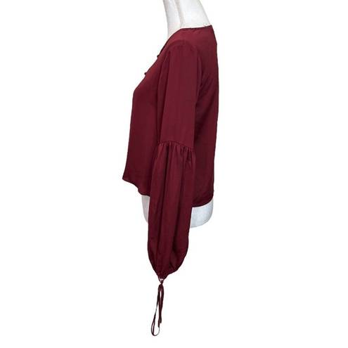 L'Academie L’academie Womens The Airy Blouse in Cabernet Red Revolve Size Small