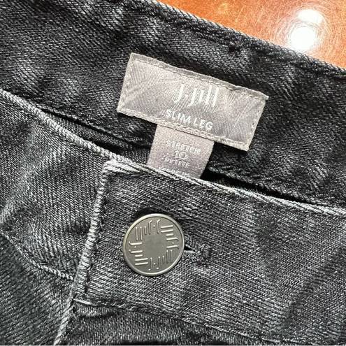 J.Jill  Slim Leg Faded Black Gray Wash Jeans size 10 P