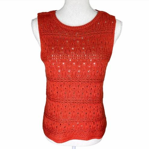 RD Style  Crochet Tank Top Coral Peach  M