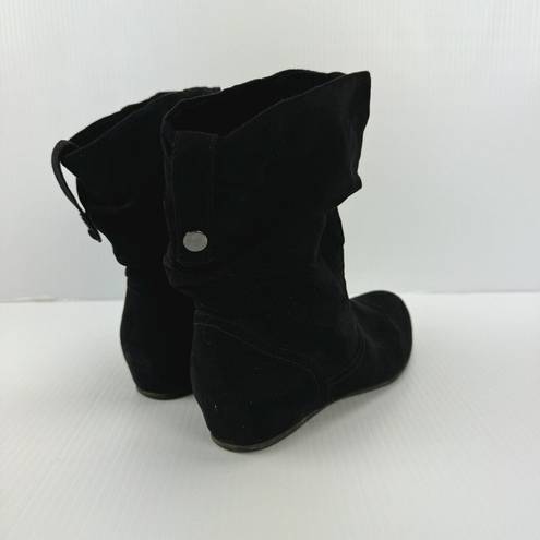 X-Appeal  Size 8 Womens Carney Wedge Boot Black Faux Suede