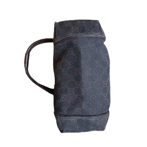 Gucci  GG Canvas Zippered Hobo Bag Black Brown