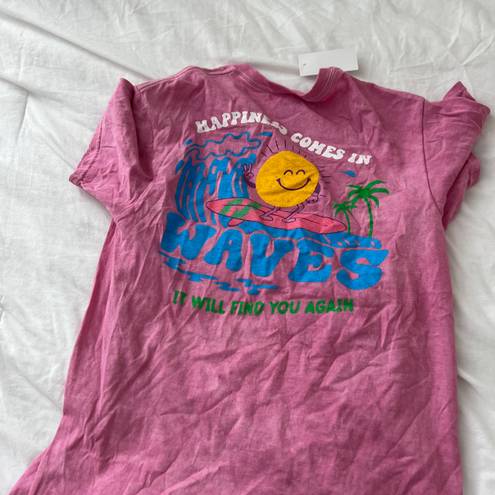 The Comfy Happinesss comes in waves graphic tee   Size medium  Condition: NWT Color: pink   Details : - So cute and  - Unisex 