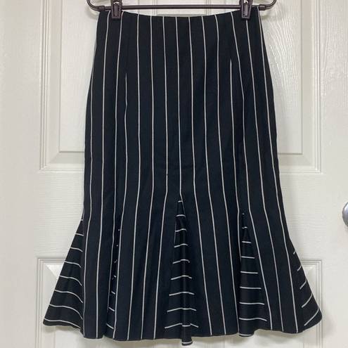 Emporio Armani  Striped Wool Skirt Black & White