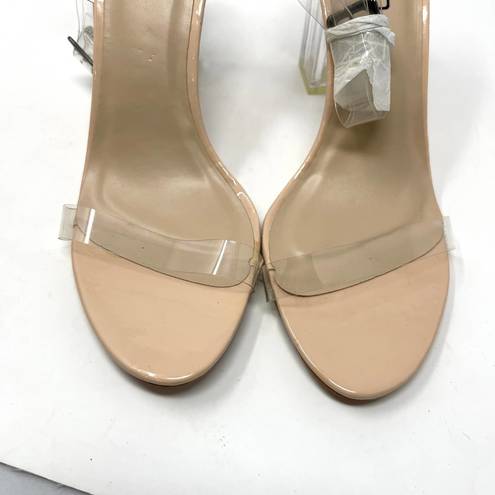 Boohoo  Lucite High Heels Strappy Clear Perspex NEW Buckle Womens Sz 9 / 40