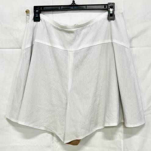 Vince NWT  Linen Blend Pull On High Waisted Flounce Flared Shorts White Womens 10