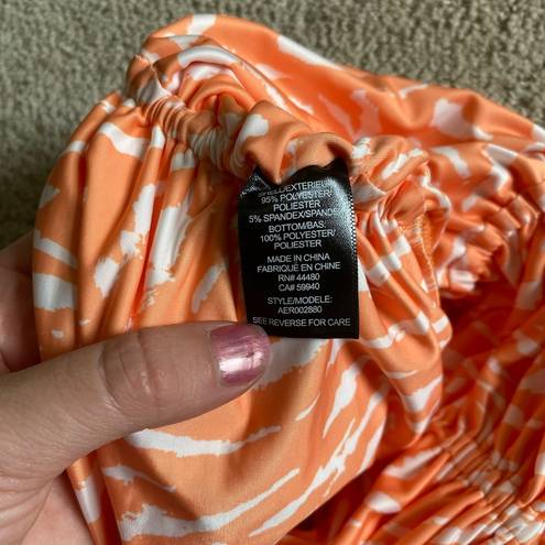 Revolve AFRM  Mack shirred bodysuit orange zebra