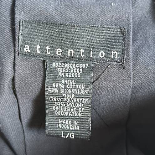 Attention  Black 3/4 Sleeve Rain Jacket Size Large