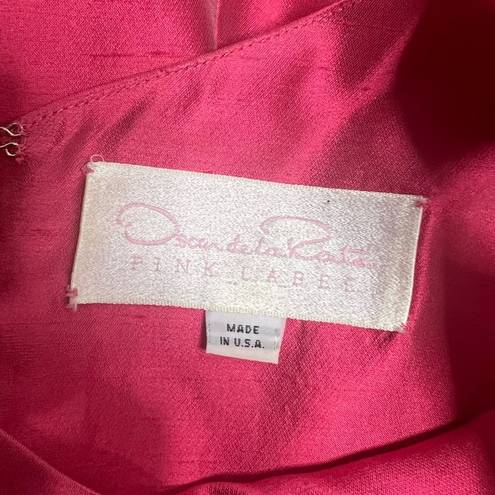 Oscar de la Renta Vintage  pink label silk Structured Skirt Cocktail Dress Sz 8