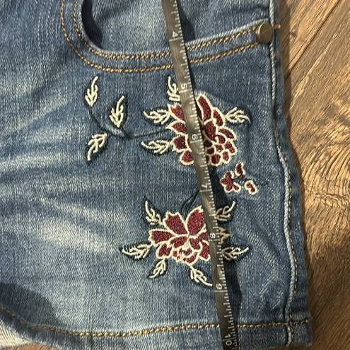 Harper  Embroidered Denim Shorts