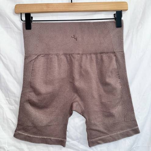 Joy Lab Mocha Brown High Waisted Seamless Athletic Bike Shorts size small