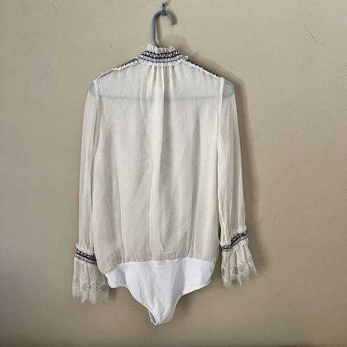 One Piece jonathan simkhai  embroidered boho bodysuit blouse size 2