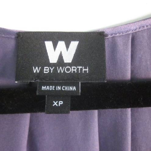 W By Worth Silk Worth Top Womans Purple Silk Blouse LP