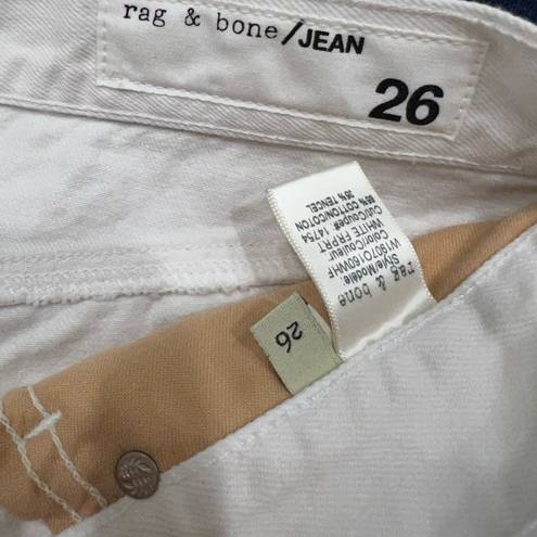 Rag and Bone  White Denim Mid-Rise Cut-Off Jean Shorts