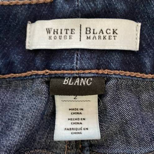 White House | Black Market  Womens Straight Jeans 2 Blanc Stretch Crop