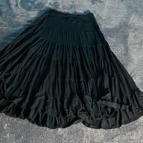 Max Studio black flare long skirt ( XS )