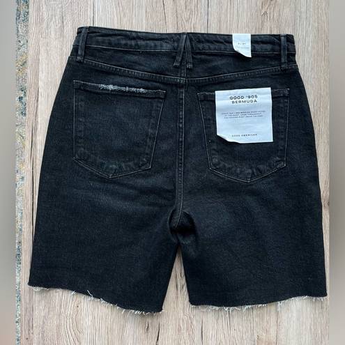 Good American NWT  good 90’s Bermuda denim shorts black 4