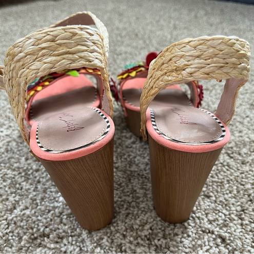 Betsey Johnson  Women Embellished Coral Open Toe Jillie Platform Sandals