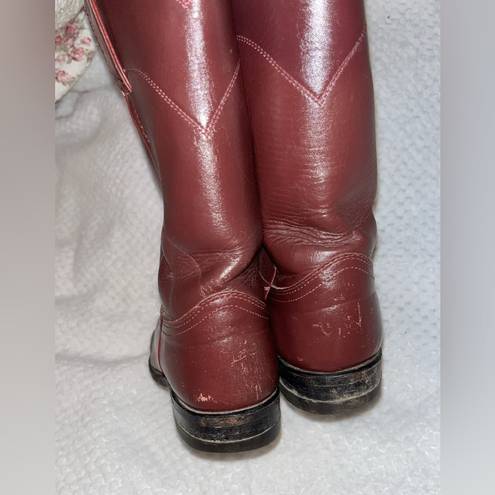 Justin Boots Vintage  Dark Red Leather sz 7.5