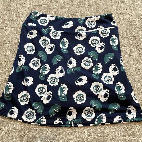 Night Moves Golftini  navy blue/ green and white floral golf skort sz L