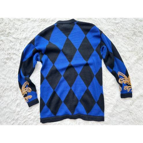 Black Diamond Vintage Blue and  Cardigan Sweater