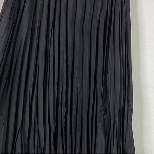 Moda  International Sheer Georgette Pleated Midi Skirt (Black) - Small