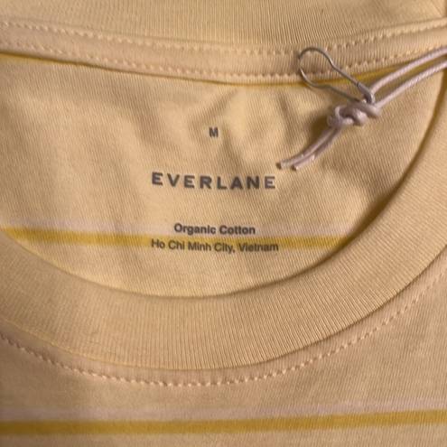 Everlane  The Organic Cotton Crew Tee yellow stripe Size M NWT