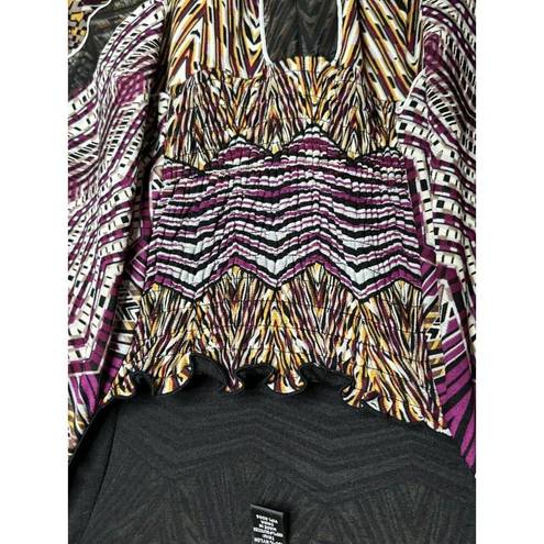 Style & Co Blouse Tribal Multicolor Tiered Eclectic Size XL EUC