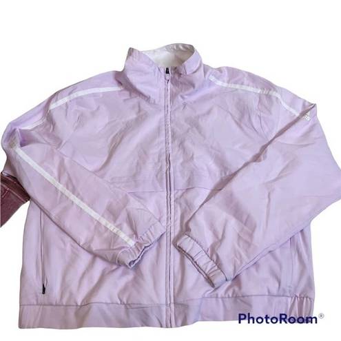 Adidas  Extra Large XL Lavender Windbreaker Jacket Back Vent Zipper Bomber Purple