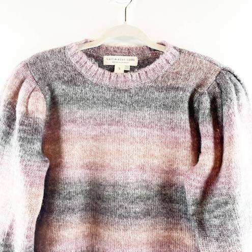 Saltwater Luxe  Dollie Wool Blend Long Puff Sleeve Pullover Sweater Pink Small