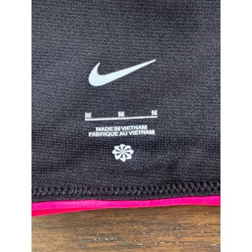 Nike Bikini Top Swimsuit Zipper Crop Party Dots Black White Hot Pink M $56 NEW