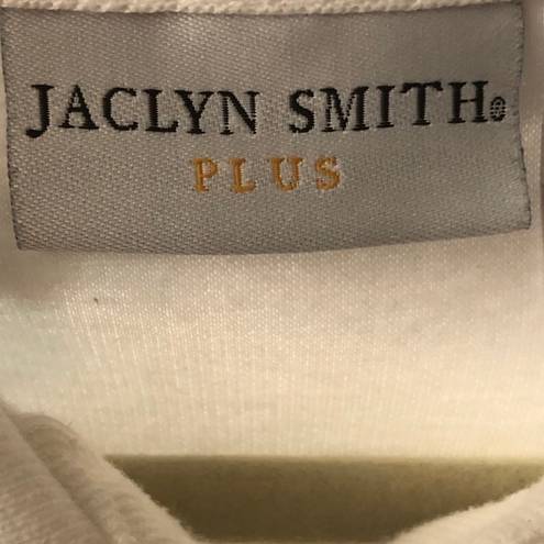 Jaclyn Smith  Plus 2X Short Sleeve White Polo Top