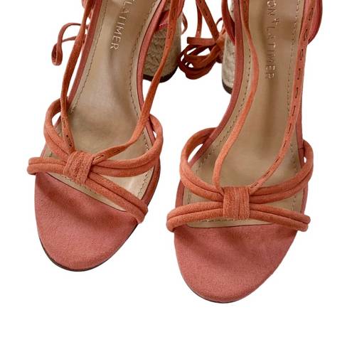 Gibson Latimer Gibson & Latimer Sandal Tasha Suede Lace up Shoe Coral Size 8.5 NWT