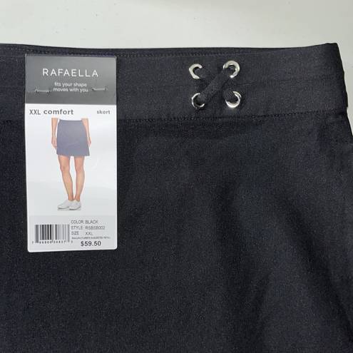 Rafaella  Comfort NWT Size XXL Black Elastic Waistband Skort - Skirt w/ Shorts