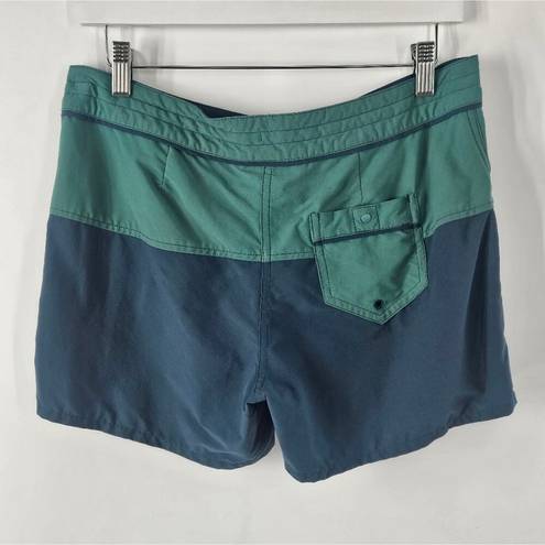 Patagonia  Green Blue Colorblock Meridian Board Swim Shorts Women's Size 8