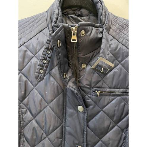 Banana Republic Women's  Navy Blue Quilted Full Zip-Up Field Vest Size Small Prep