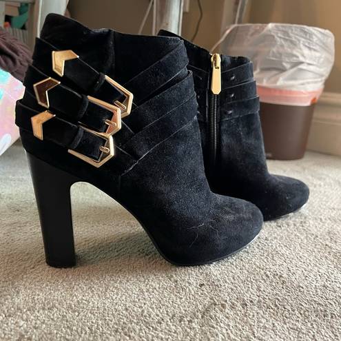 Guess black suede booties