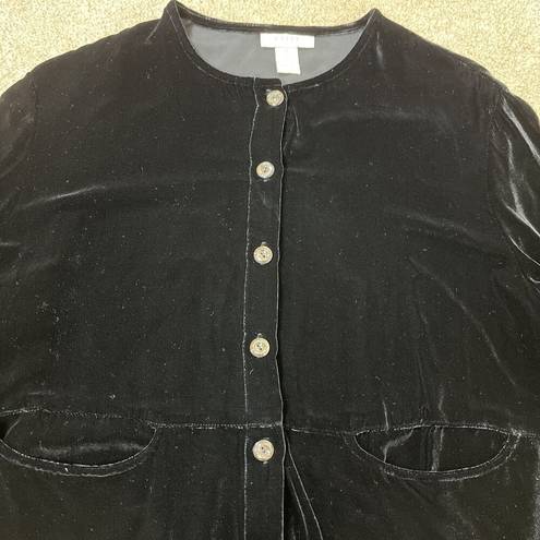 J.Jill  Women’s Black Velvet Blazer Jacket Size SP Good Condition