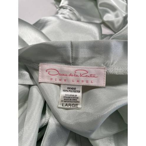 Oscar de la Renta  Pink Label Green Satin Robe Size L