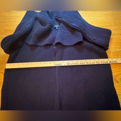 Talbots  Petites Women’s 1XP Navy Blue Open Cardigan Chunky Cozy‎ Fall Sweater