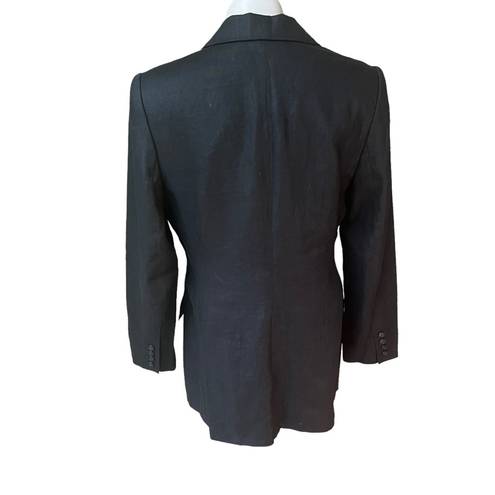 The Row Embassy Single Button Black Linen Jacket Blazer, Sz 4