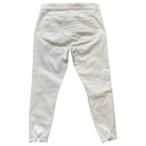 Loft Skinny Crop Jeans Chewed Hem White 29/8