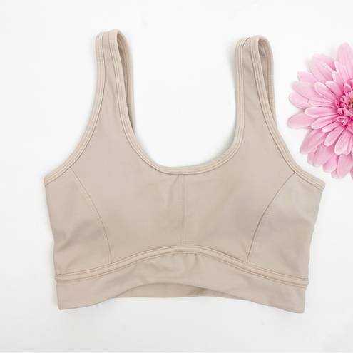 Anthropologie All Fenix  Contour Longline Scoop Sports Bra Taupe