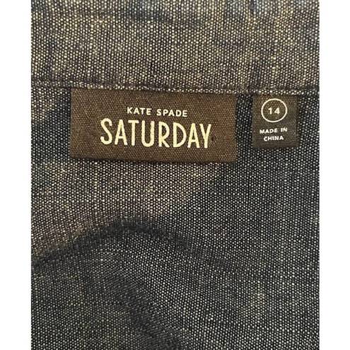 Kate Spade Kate‎ Spade Size 14 Women's Saturday Denim Button Up Shirt 100% Cotton