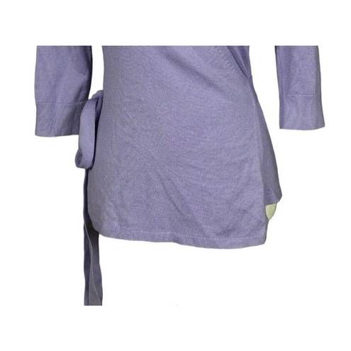 Diane Von Furstenberg  DVF Ballerina Wrap Size P Silk Cashmere Sweater Purple