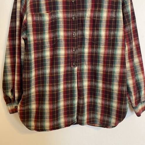 Krass&co Russ Sport  Women’s Comfy Cotton Button Down Plaid Shirt Size Large